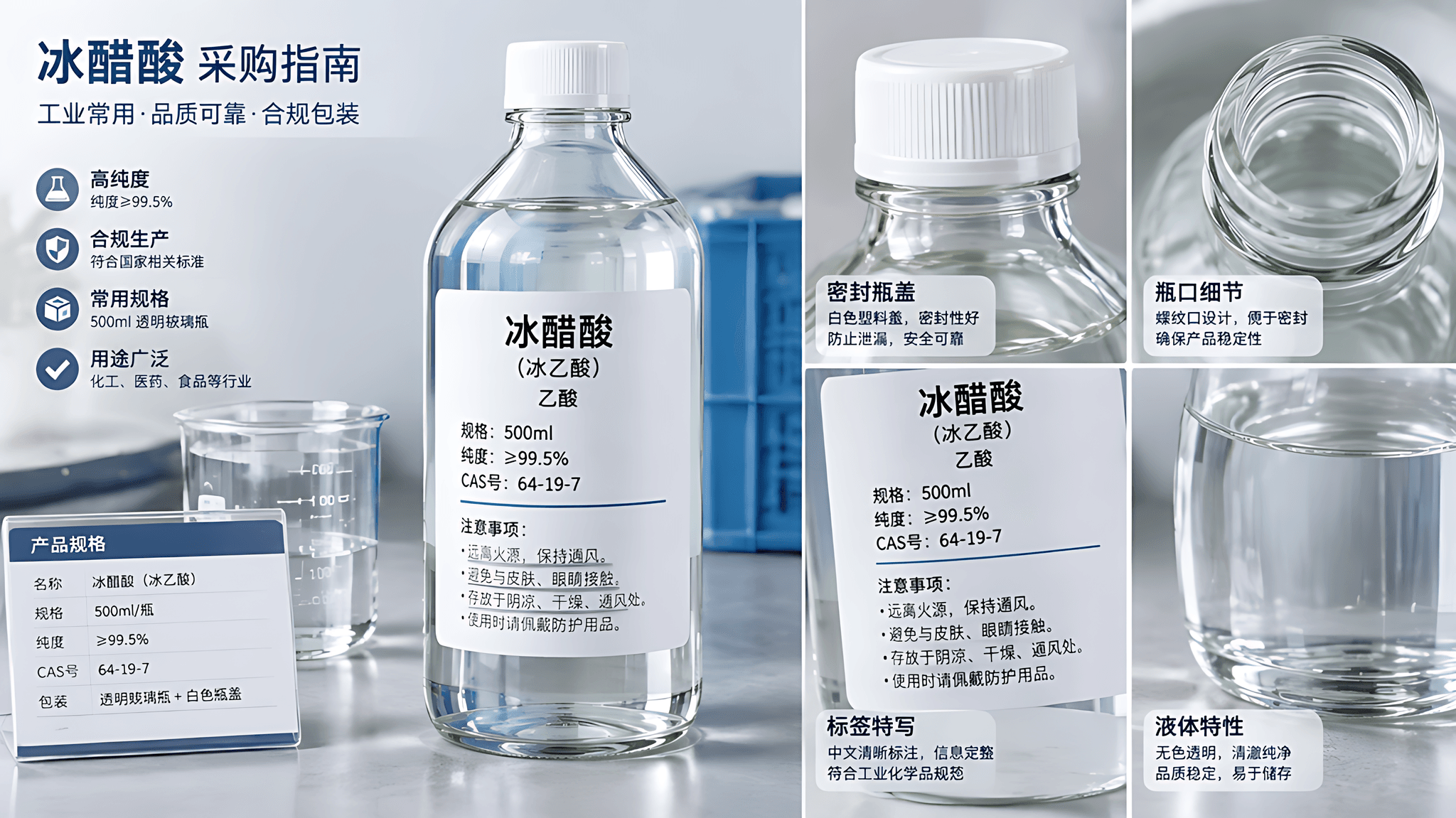 冰醋酸采购指南:等级、执行标准、包装规格与核验要点 缩略图