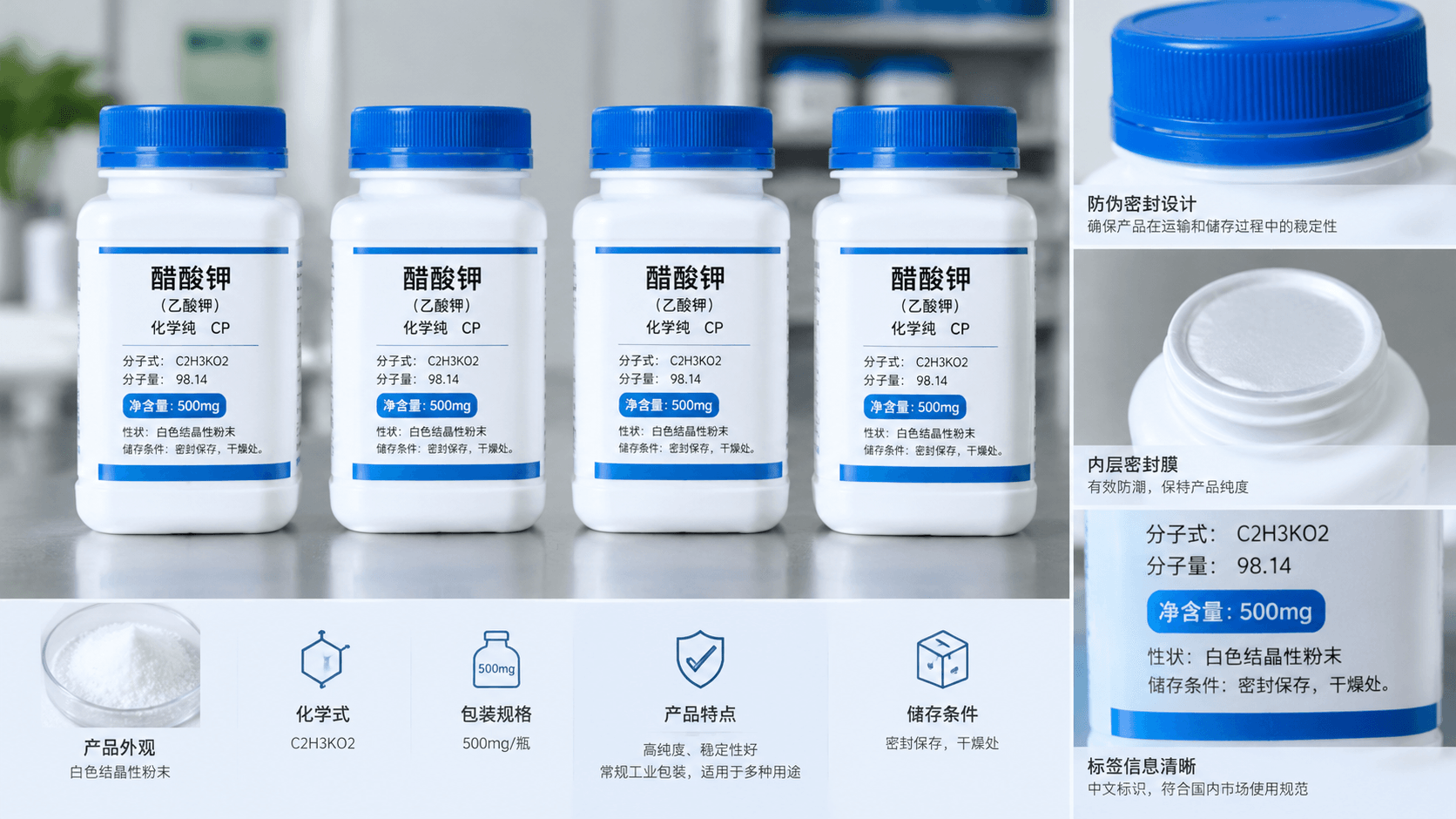 醋酸钾采购指南:等级、执行标准、包装规格与核验要点