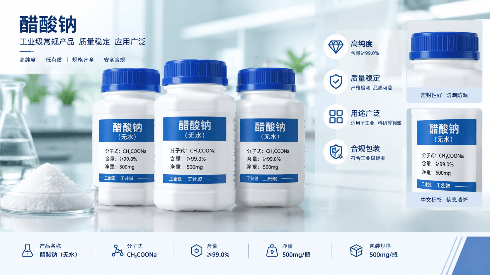 醋酸钠(乙酸钠)采购指南:形态核对、执行标准、质量资料与包装核验要点