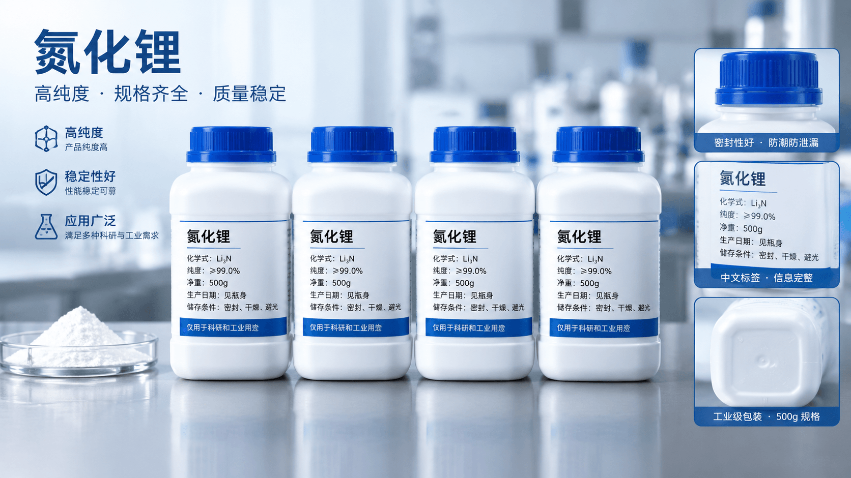 氮化锂采购核验指南:名称识别、等级比较、包装选择与安全储运资料确认